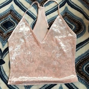 Velvet pink crop top